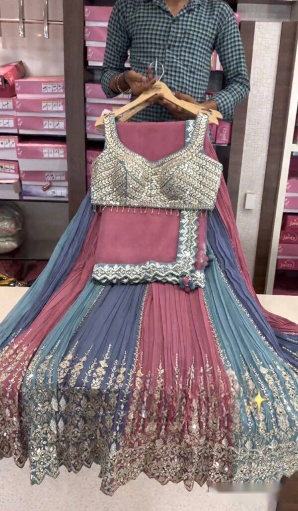 Presenting New Đěsigner Siqwans Lehenga -Choli With Dupatt Set New👚💃 💃*Lehenga Fabric *: Fox Georgette With Heavy 5mm Siqwans Embroidery Work With Cut -Work With (*Can-Can *)With (Full-Stiche) 💃Lehenga Flair: 2.80 mtr 💃Lehenga Inner : Micro Cotton 💃Lehenga Length : 41-42 Inche 💃👚Choli Fabric: Fox Georgette With 5mm Siqwans Embroidery Work With Fency Moti Less With (Sleeves Extra Fabric) With (Full-Stiched) 💃Choli Iner.:Heavy micro Cotton 💃Choli Size:Xl-42 Up to Free Size 💃👚Dupatta Fabric : Soft Butter Fly Net With For Side Siqwans Emrodery Less Boder With Full-Stiched ⚖️ Weight : 900 gm 💃# Free Size Full-stiched Lehenga With Full-Stiched Choli With Dupatta Set