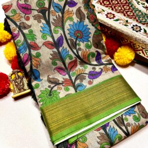 Traditional Kalamkari Silk Saree